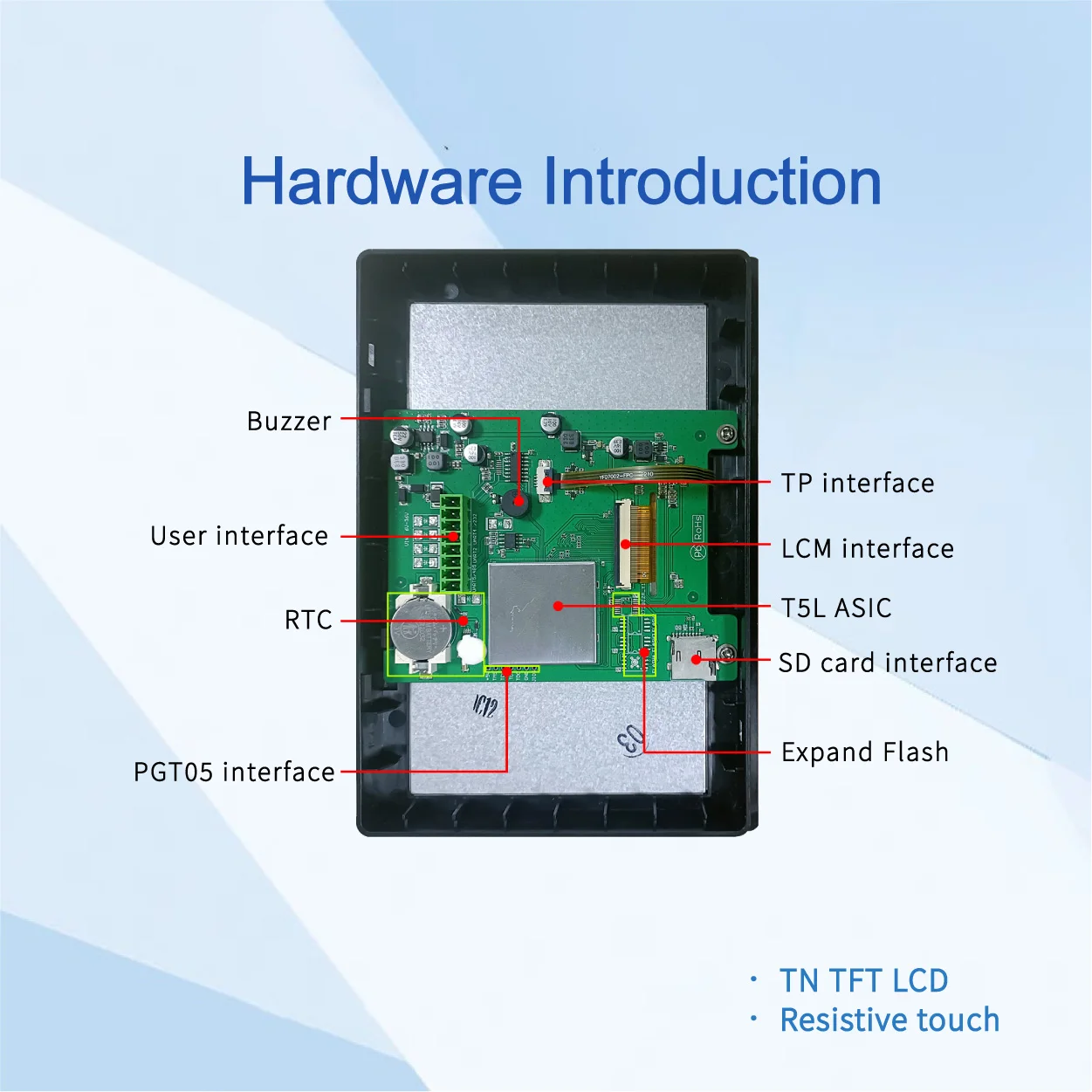 DWIN-pantalla inteligente HMI de 7 pulgadas, módulo LCD TN 800x480, Panel táctil resistivo con carcasa para Arduino dmg80480c070 _ 15wtr