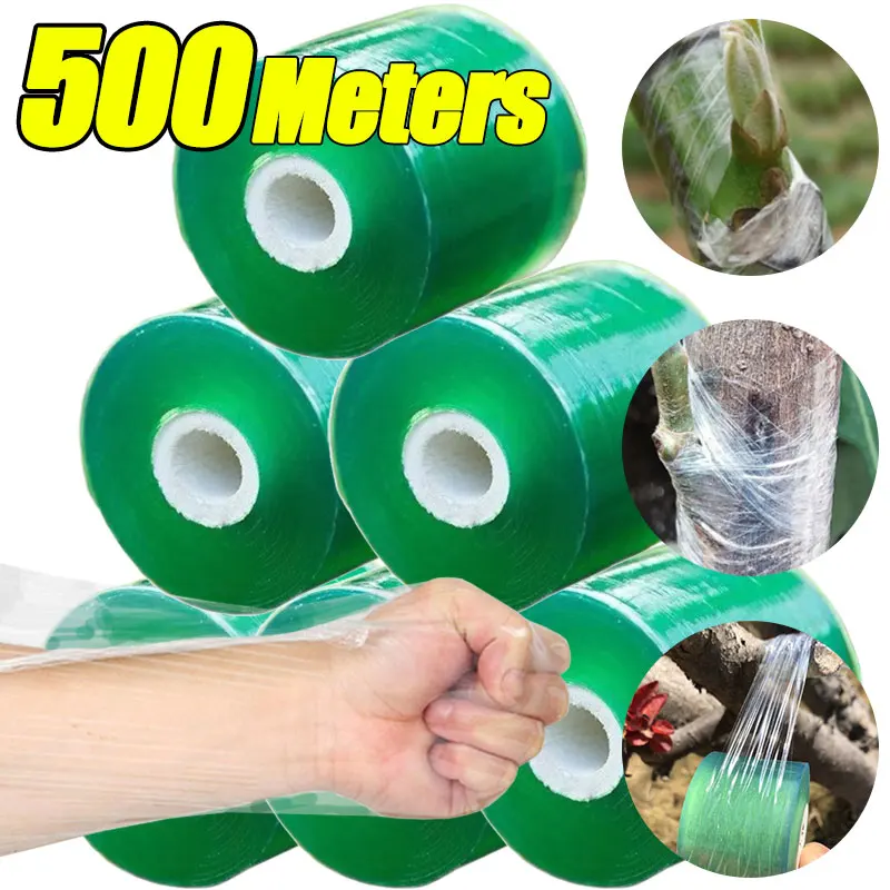 5 rollos de cinta de injerto de PVC, autoadhesivo, estirable, transparente, para jardín, árboles frutales, plantas, plántulas, envoltura protectora de vid, Parafilm