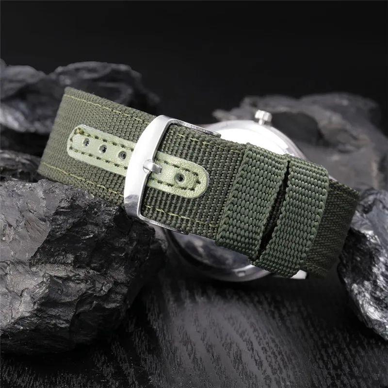 Relojes de marca para estudiantes, moda informal para hombres, banda de nailon, reloj deportivo de cuarzo con fecha Simple, reloj negro Erkek Barato Saat Relogio Masculino