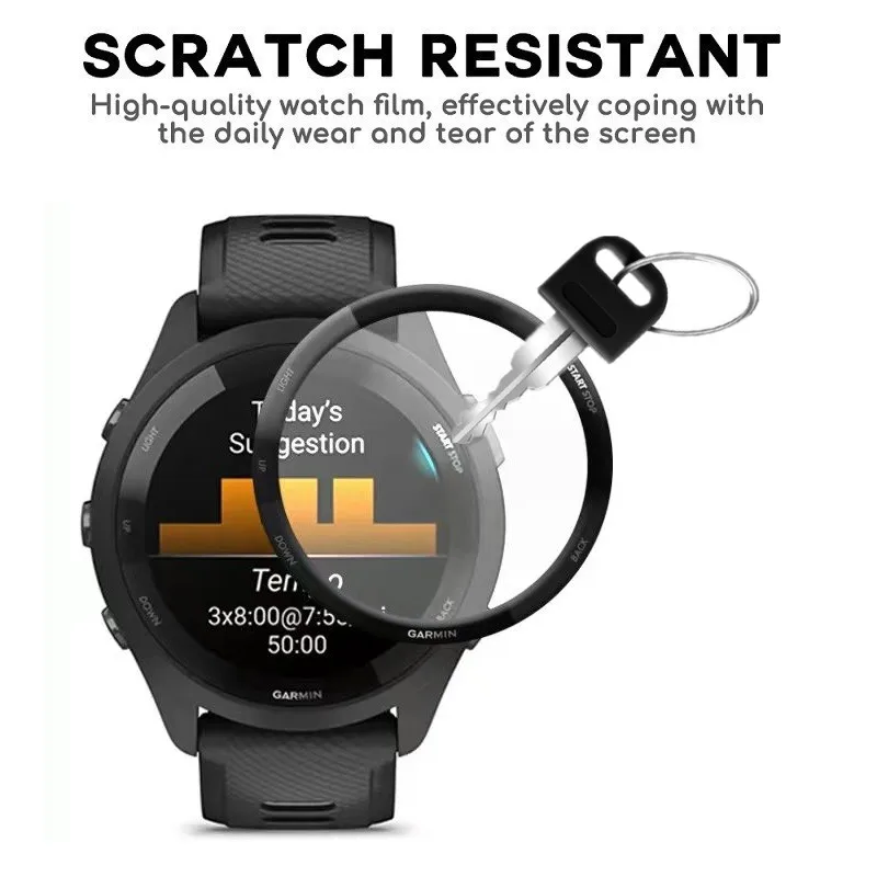 100 Uds Protector de pantalla suave curvado 3D para Garmin Forerunner 965 / Forerunner 265 265S película protectora de cubierta completa para reloj inteligente
