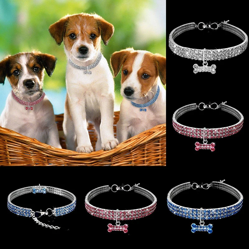 Collar para Cachorros y Perros, Joyería de Cristal con Pedrería, Ajustable, con Texto Grabado, para Chihuahua, GXQ08