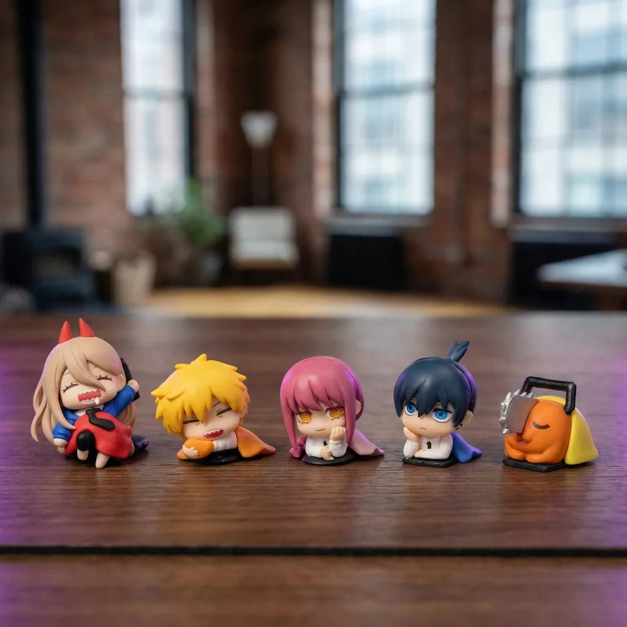 Figura de acción de Chainsaw Man: Aki, Denji y Makima durmiendo, decoración de anime, escultura, accesorios de escritorio, juguete, regalo.