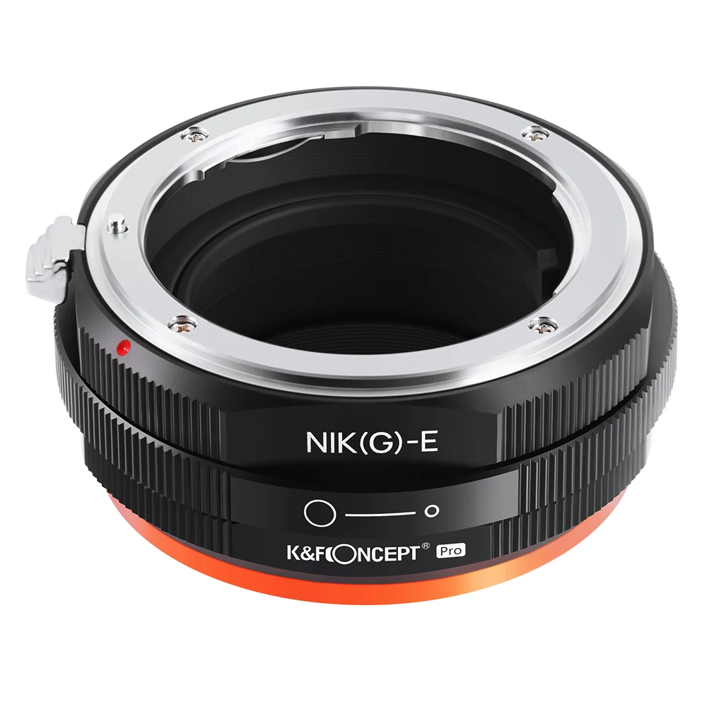 Adaptador de Montura de Lente de Cámara K&F CONCEPT para Lentes Nikon F AI Mount Tipo G a Cámaras Sony Serie E con Anillo de Control de Apertura