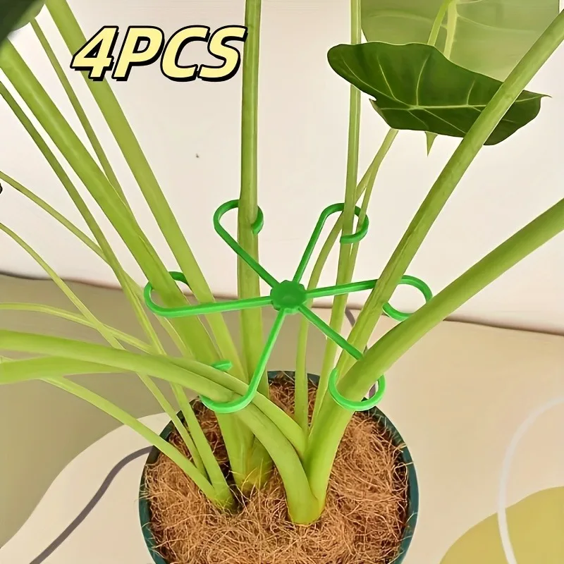 Poste de soporte antiapertura para plantas, fijador de plantas verdes, soporte fijo plegable hidropónico para flores, accesorios de jardín, 4 Uds.