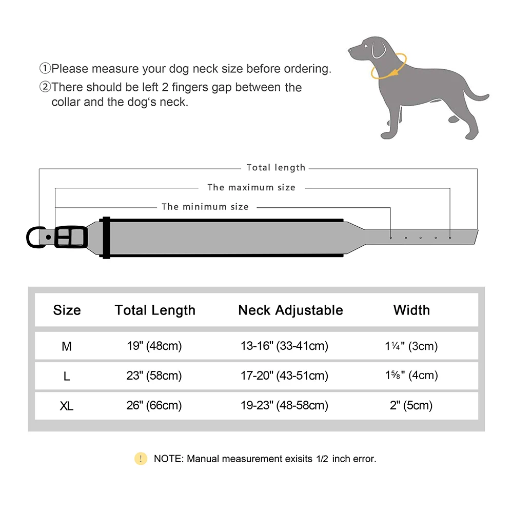 Collar de cuero personalizado para perro, collares acolchados anchos y suaves para perros medianos y grandes con placa de identificación grabada gratis, accesorios para perros