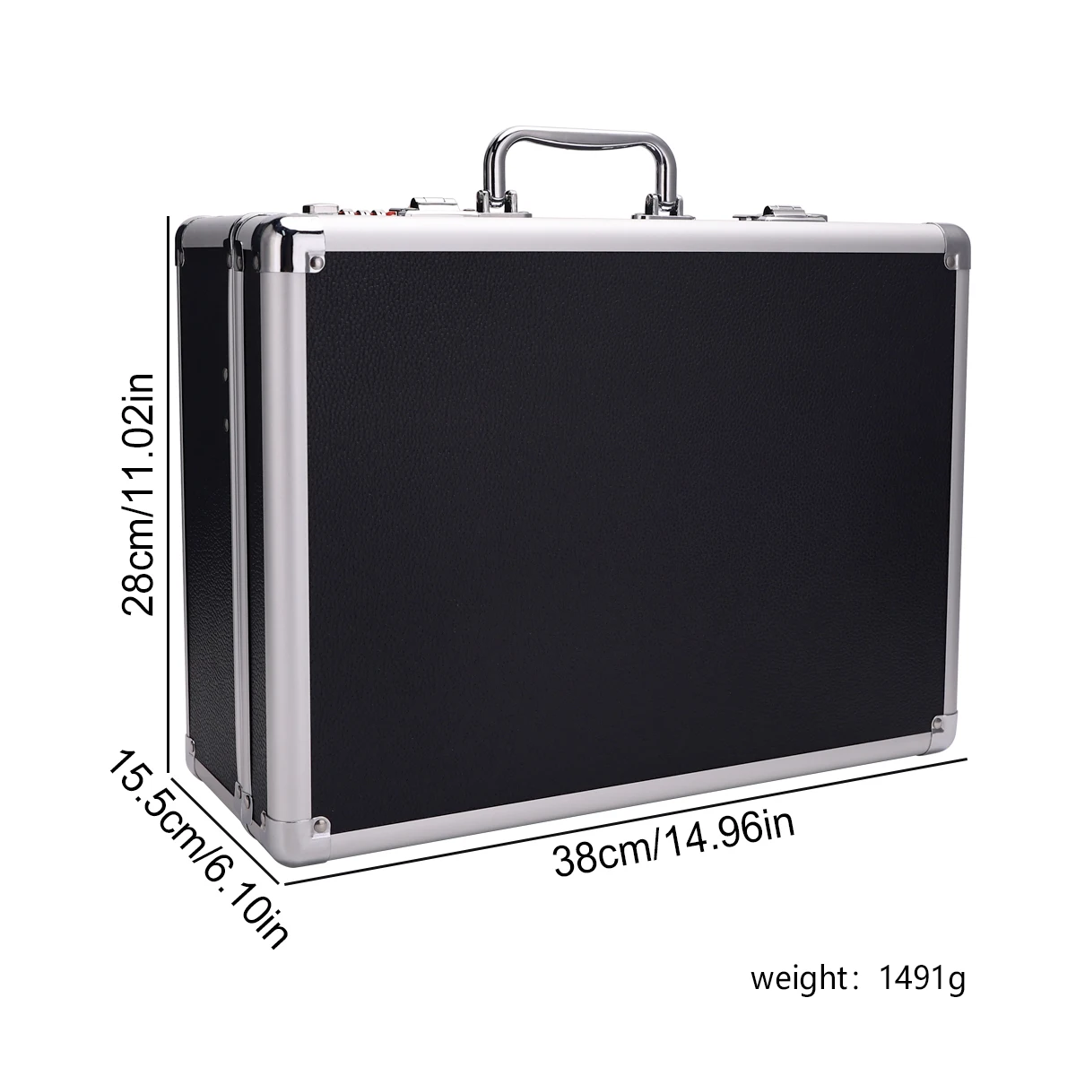 Caja de almacenamiento de herramientas de aluminio plateada, Maleta portátil con bloqueo de contraseña, caja de transporte de salón de peluquería profesional de gran capacidad