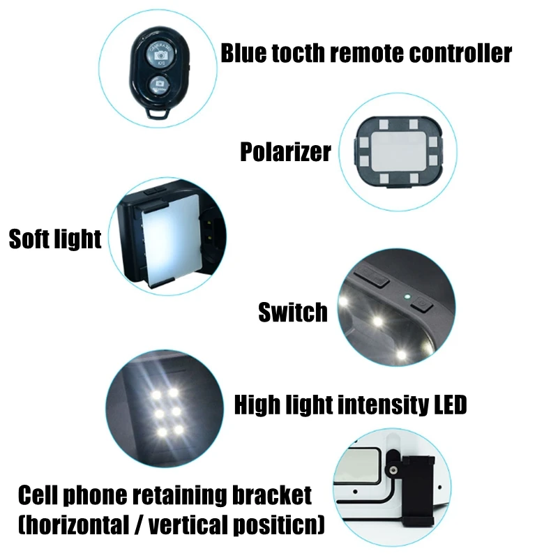 JUMTOP-Lámpara de relleno Oral para fotografía Dental, luz de Flash LED con soporte, ajuste de brillo, herramienta de iluminación para tratamiento de odontología