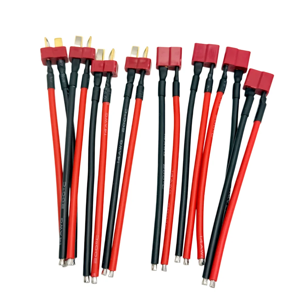 4 Conectores Deans T Macho/Hembra con Cable de Silicona Suave 14AWG para Batería Lipo RC, Cable de Expansión, Venta al por Mayor