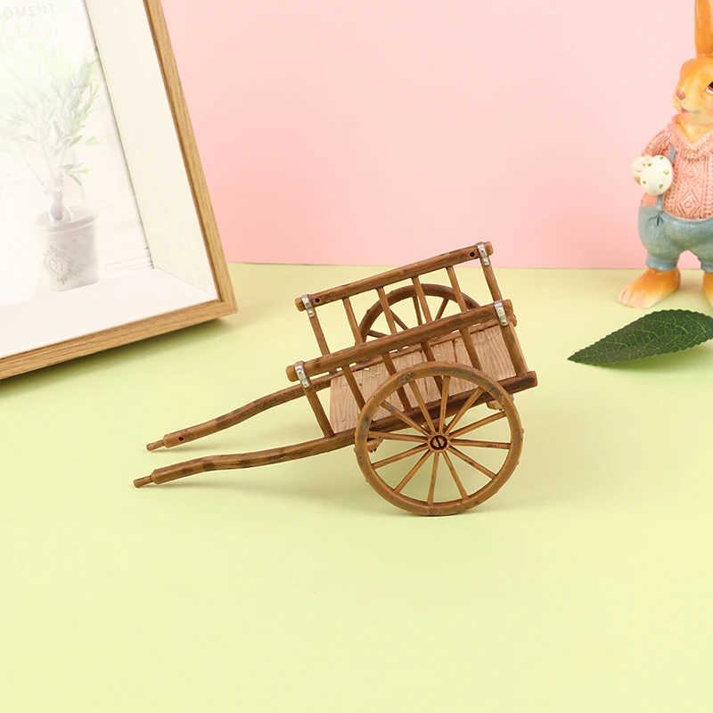 1 Uds. Casa de muñecas en miniatura, carrito ensamblado de simulación, modelo, muebles, accesorios para casa de muñecas, decoración de jardín, juguetes para niños DIY