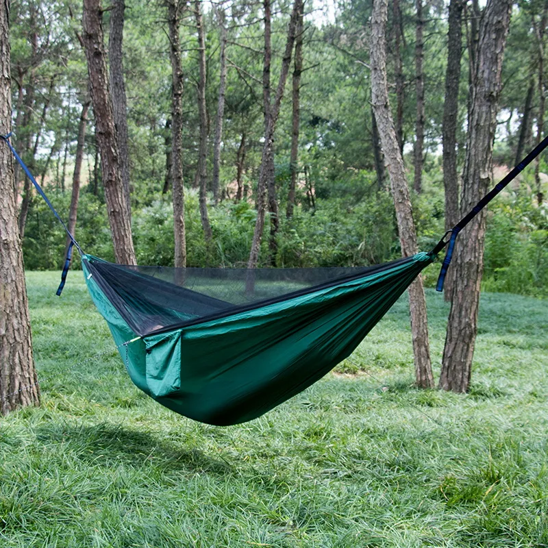 Mosquitera portátil de nailon para acampar, hamaca con toldo impermeable para moscas de lluvia, lona para cama colgante al aire libre para dormir