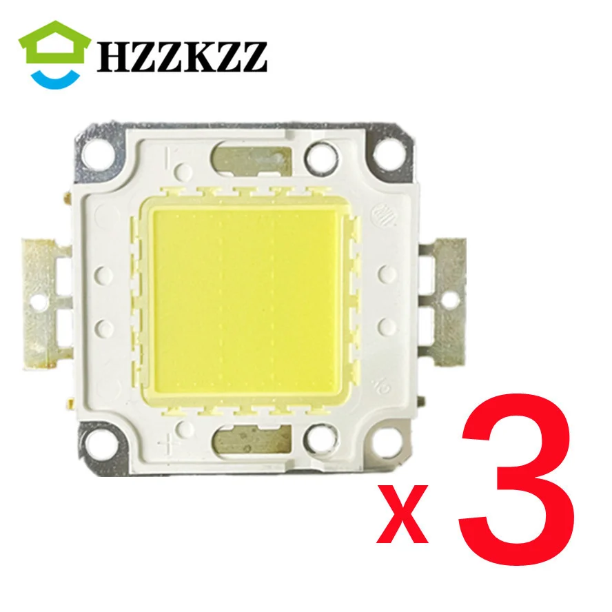 3/Uds Chip de cuentas LED de alto brillo 100W 50W 30W 20W 10W Chip LED COB blanco cálido para foco de luz de inundación DIY