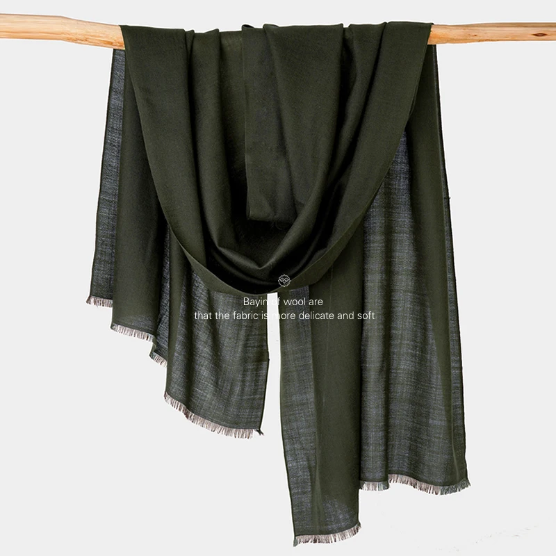 Bufanda de lana de cachemira, cálida y de color liso, ideal para el invierno, para mujer, de gran tamaño (70 x 200 cm), chal de lana, pañuelo, hijab.