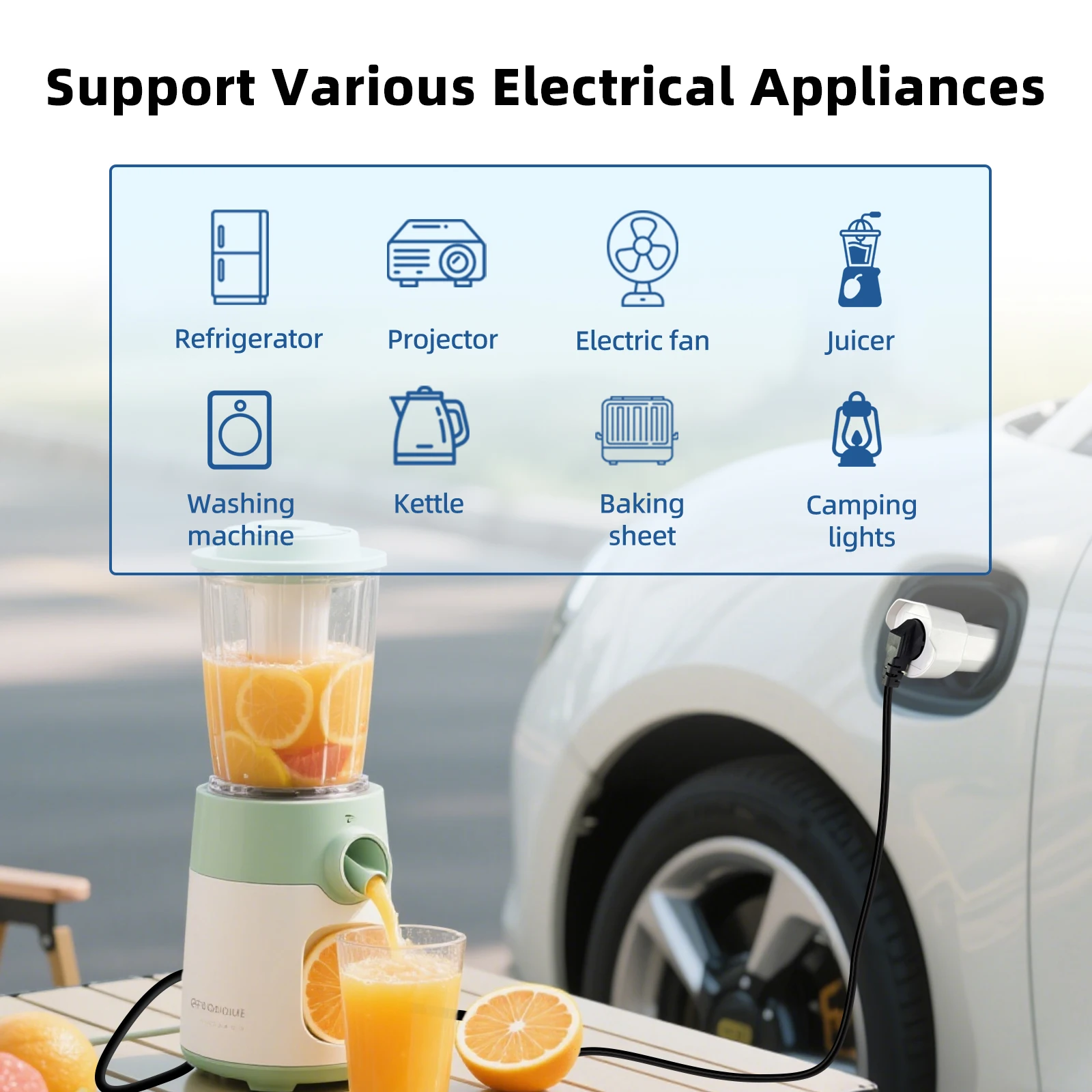 Adaptador de descarga V2L Tipo 2 de coche eléctrico a enchufe europeo para Omoda 9, Jaecoo J7, BYD Atto, Seal DM-i, Geely EX5, Starray EM-i, Xpeng G6