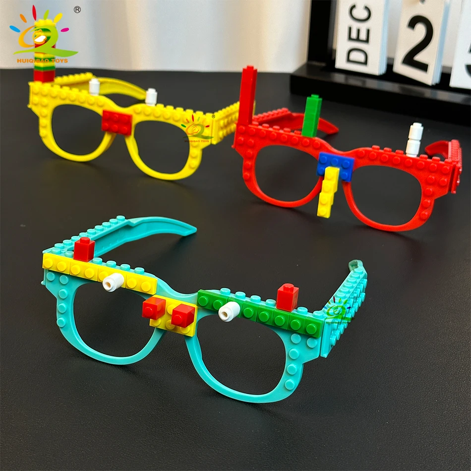 Bloques de construcción para reuniones de fiestas, marco de placa base para gafas, juguetes DIY para amigos, decoración, accesorios para gafas, ladrillos, regalo de Navidad