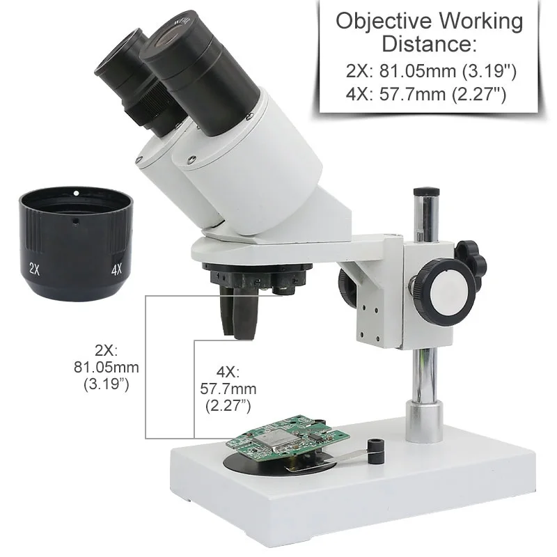 Microscopio estéreo Binocular Industrial, herramienta de reparación de soldadura PCB para reparación de reloj de teléfono móvil e inspección de PCB, 20x40x