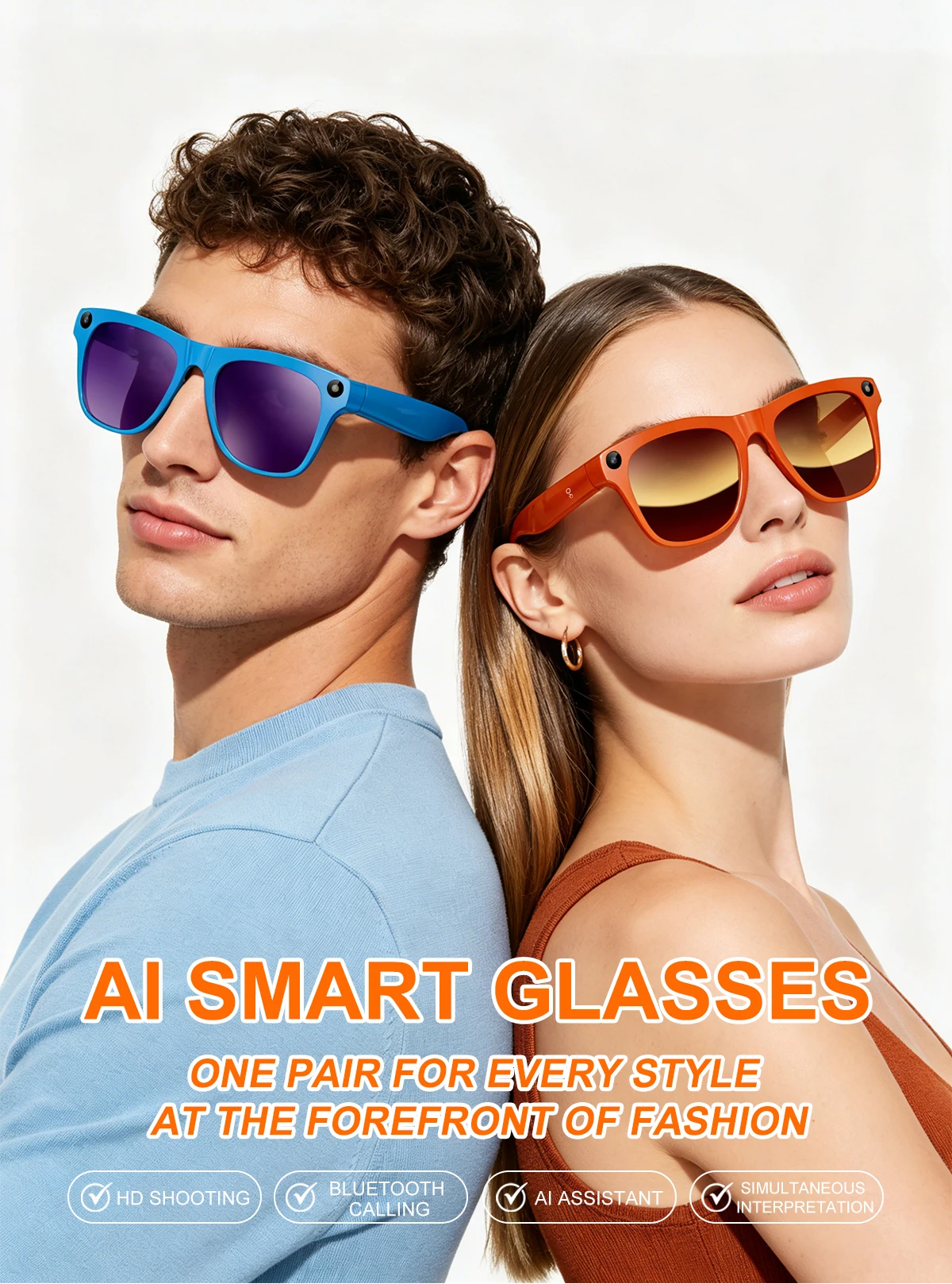Gafas Inteligentes con IA de Lenovo, Cámara de Grabación HD 8K de 800W, Foto, Video, Llamadas de Voz, Traducción, Bluetooth, Gafas de Motocicleta con IA