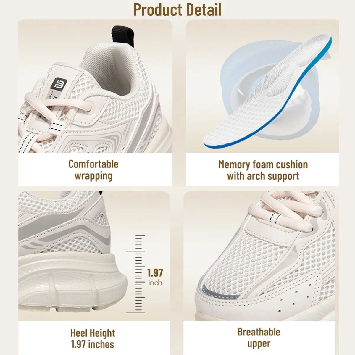 Baasploa, zapatos deportivos para mujer, zapatillas para correr ligeras y transpirables para exteriores, zapatillas informales de malla antideslizantes con cordones para correr para mujer