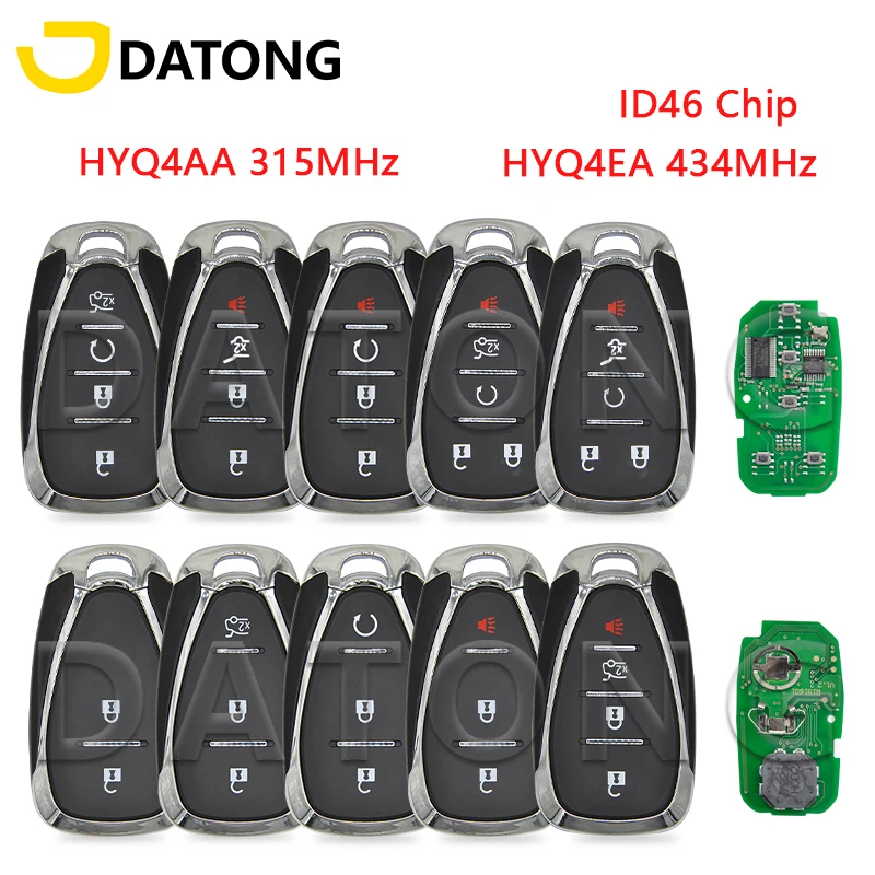 Llave de Control remoto de coche Datong World, para Chevrolet Cruze Malibu Spark Equinox 2016-2020 HYQ4EA con transpondedor Original ID46Chip