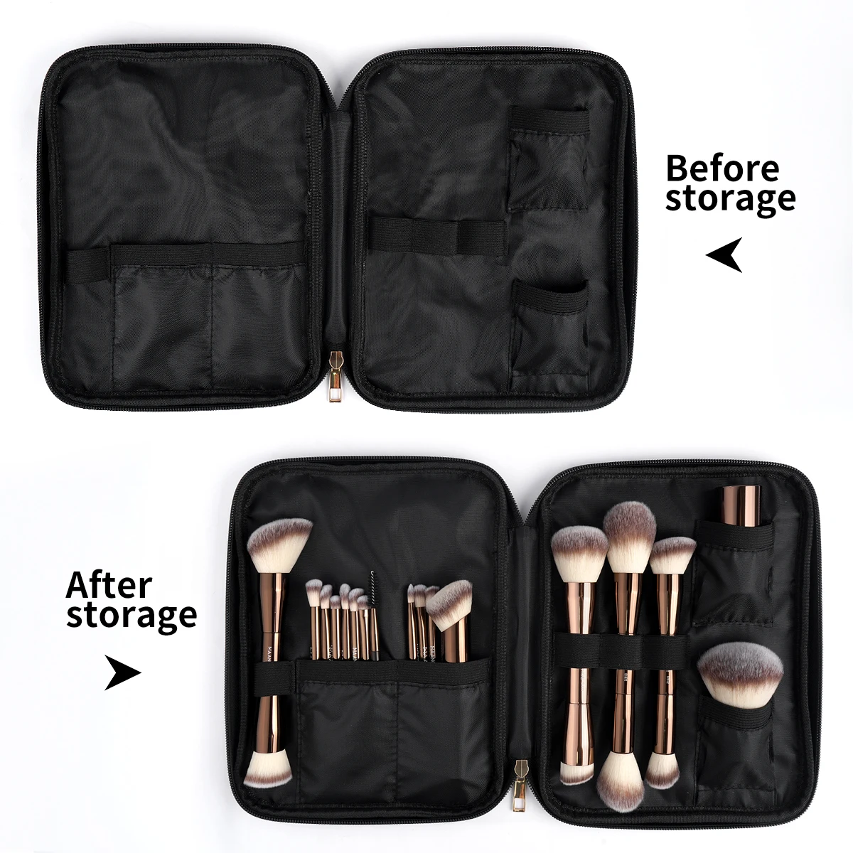 MAANGE-Kit de brochas de maquillaje profesional, 20 Uds., con bolsa de almacenamiento, base en polvo de doble extremo, colorete, sombra de ojos, Kit de mezcla de belleza