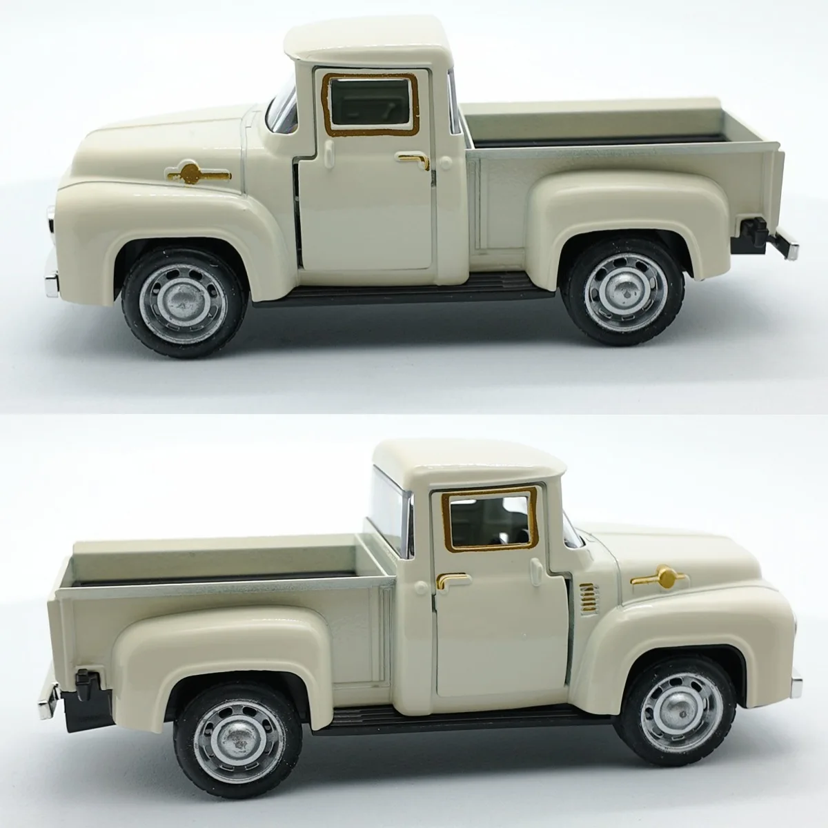 Camioneta Clásica Vintage a Escala 1:43, Modelo de Juguete con Función de Retroceso, Diseño Realista con Detalles, Coleccionable con Puertas que se Abren