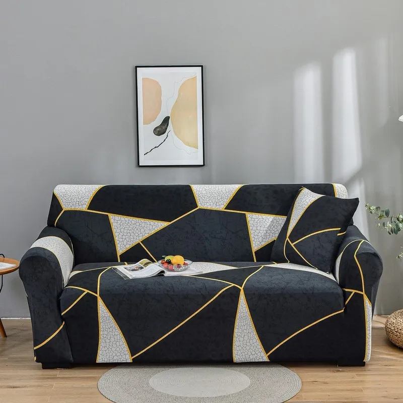 Funda de sofá elástica estampada para sala de estar, funda de sofá combinada en forma de L, decoración del hogar, 1/2/3/4 asientos extraíbles