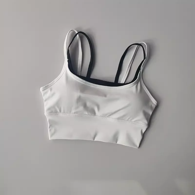 Sujetador deportivo para mujer, chaleco de gimnasio, Yoga, belleza, Top de tubo negro, Sujetador deportivo para correr, Top corto de Yoga, ropa interior, Sujetador deportivo Sexy