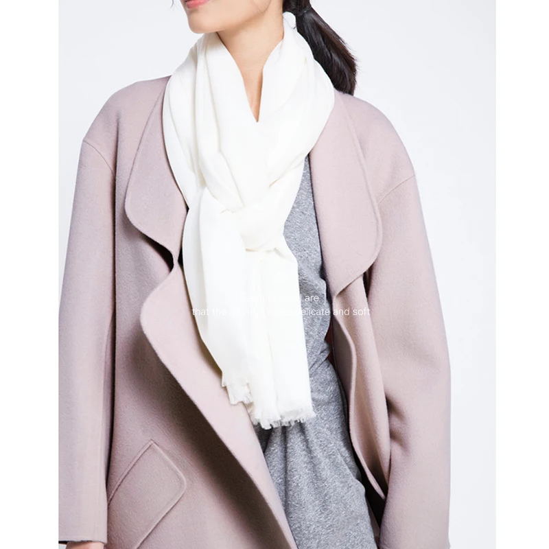 Bufanda de lana de cachemira, cálida y de color liso, ideal para el invierno, para mujer, de gran tamaño (70 x 200 cm), chal de lana, pañuelo, hijab.