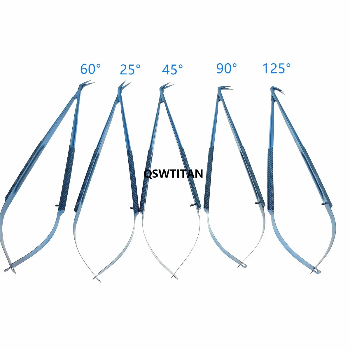 Tijeras microquirúrgicas de titanio en ángulo, instrumentos cardiovasculares