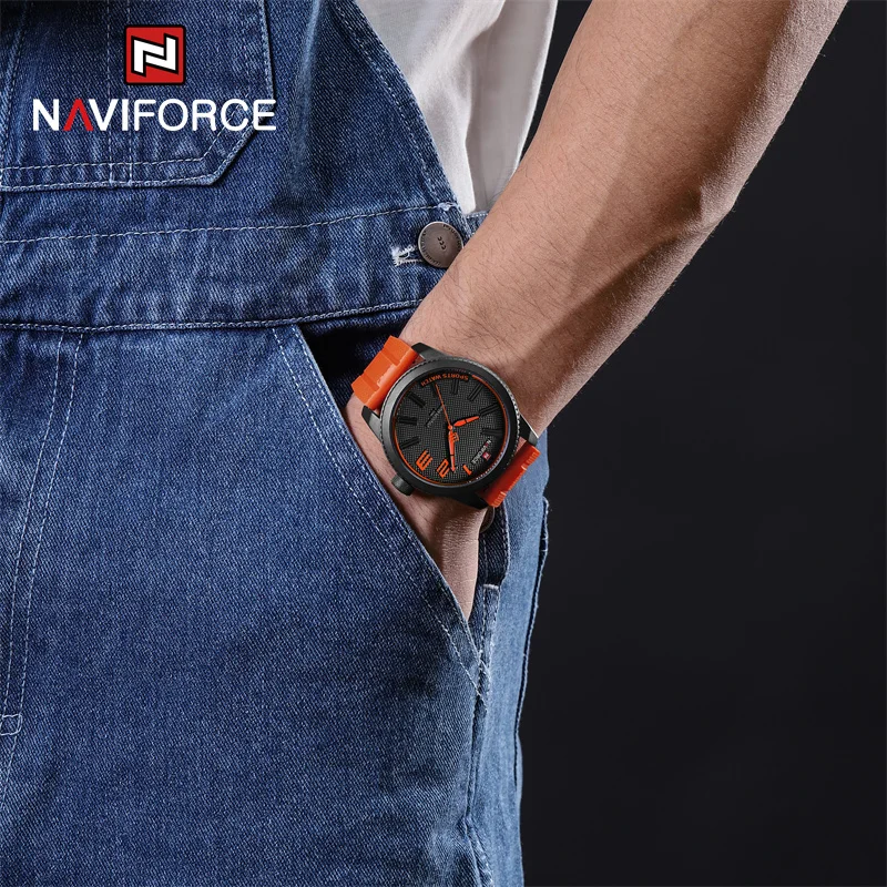 NAVIFORCE, reloj de cuarzo de marca de lujo para hombre, correa de silicona, relojes militares, reloj de pulsera resistente al agua 30ATM, reloj Masculino 2022