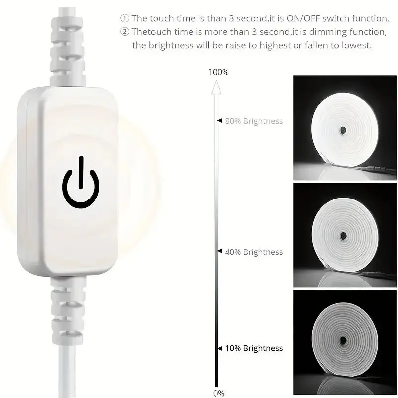 Tira de luz LED de neón con Sensor táctil, lámpara de neón impermeable regulable por USB, cinta Flexible de silicona, retroiluminación de dormitorio, decoración DIY, 5V