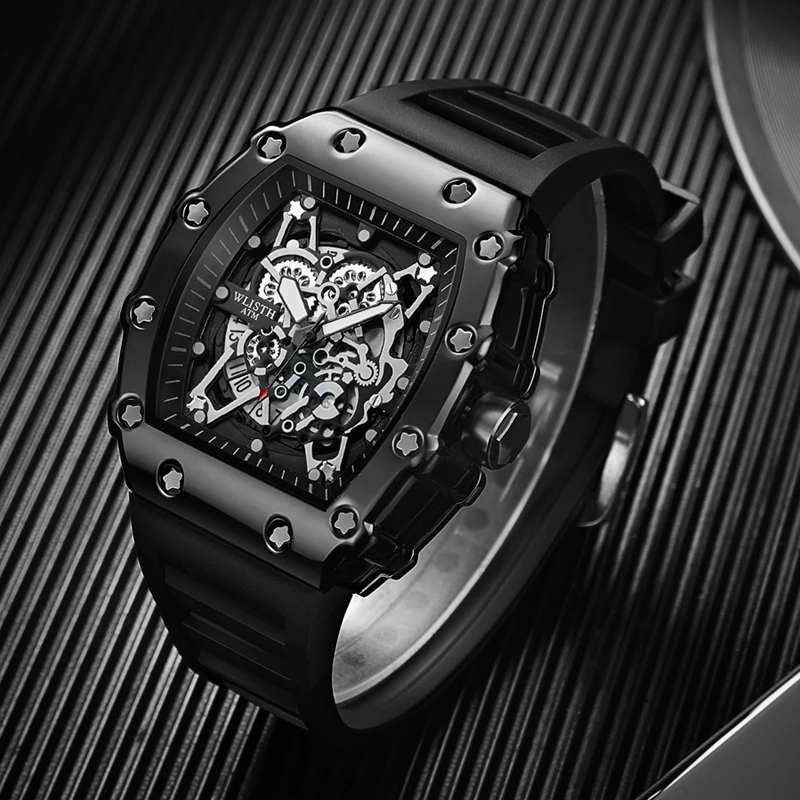 Reloj de comercio exterior Esfera grande para hombres Reloj luminoso cuadrado deportivo resistente al agua de cuarzo para hombres