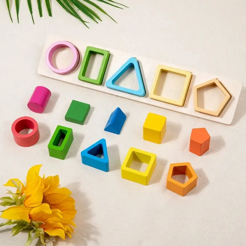 Juguetes apilables de clasificación de madera Montessori, rompecabezas de bloques de clasificación de colores y formas, juguetes apilables geométricos para niños pequeños, educación temprana