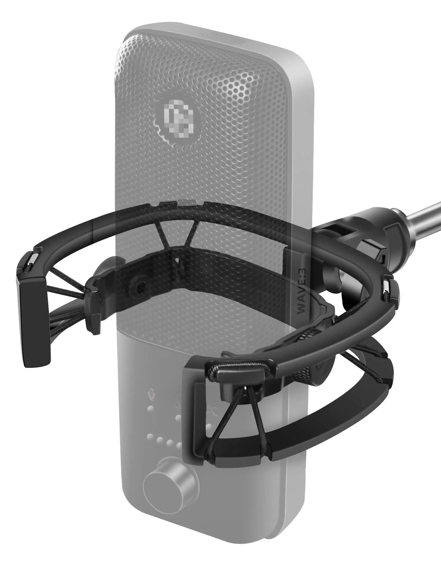 Soporte de choque Etour Wave, [Construído personalizado para micrófono Wave] Clip de soporte de montaje de choque de suspensión antivibración Compatible con Elgato