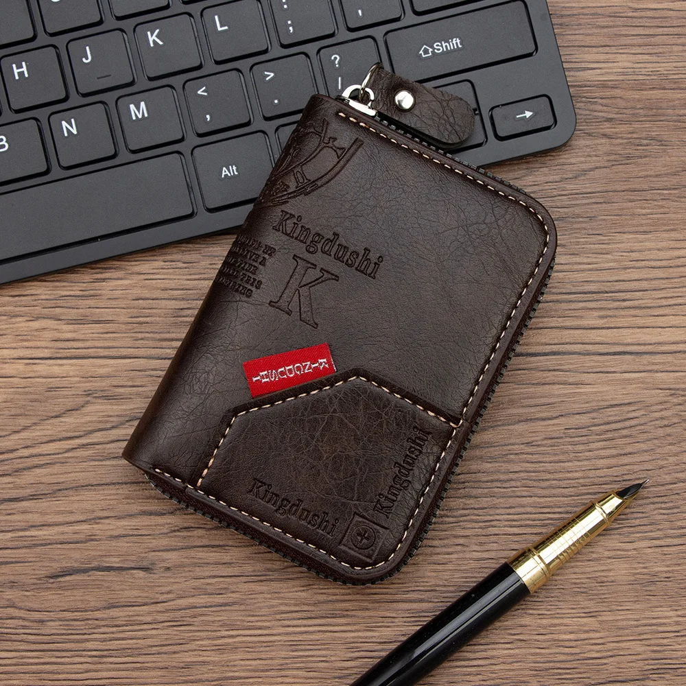 Cartera Delgada Vintage Homefish con Cierre y Bloqueo RFID, 11 Ranuras para Tarjetas, Estilo Retro, Regalo para Hombres y Mujeres