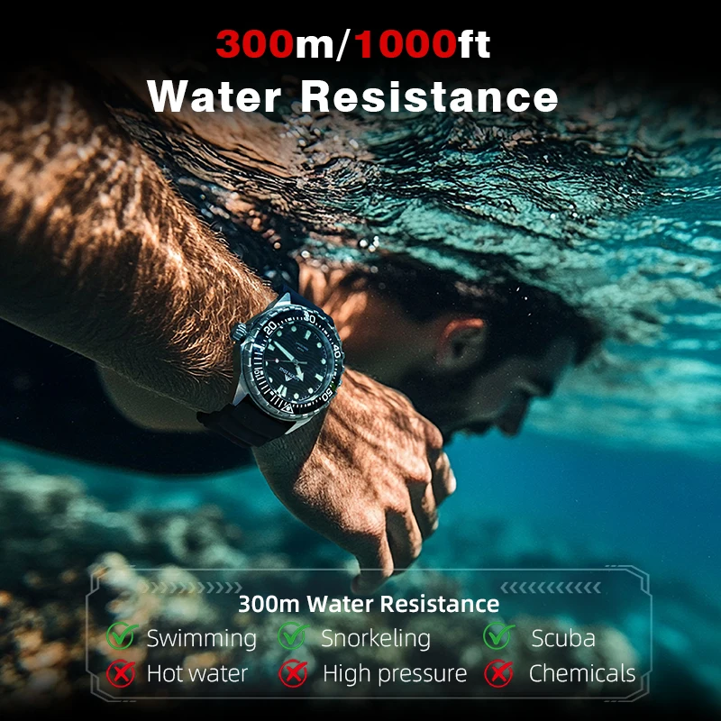 NORTH EDGE 2025 Nuevo Reloj de Buceo TRITON con Energía Solar para Hombre, Relojes de Cuarzo de Lujo para Hombre, Caja de Acero Inoxidable 316L, Resistente al Agua 300M