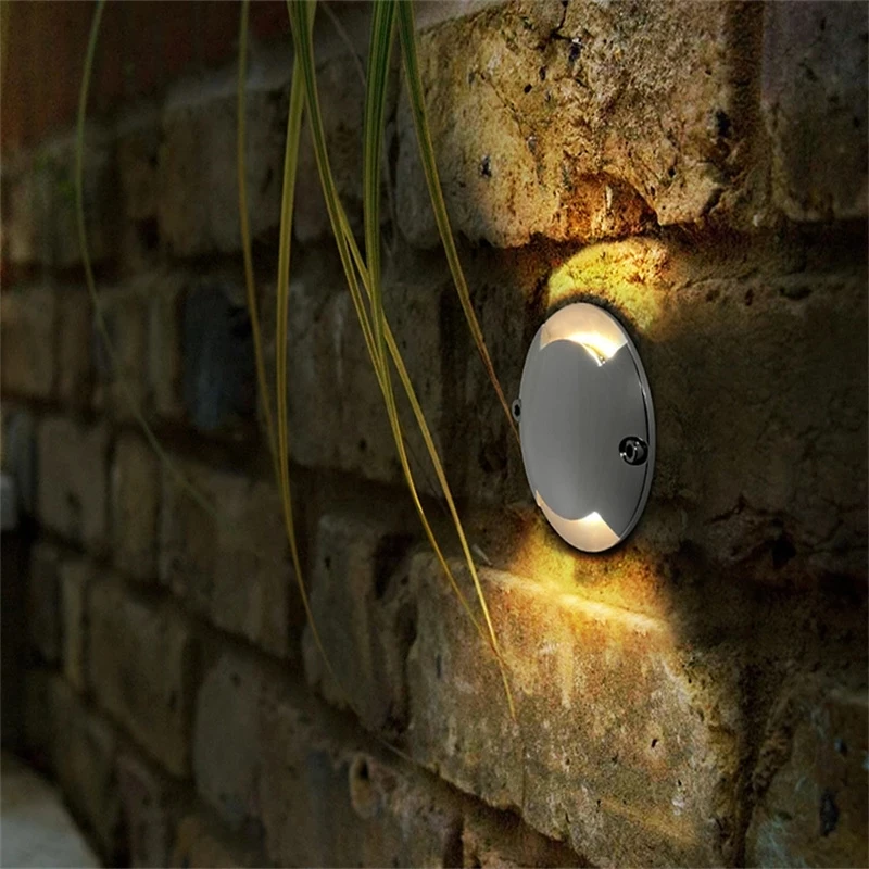 DC12V 1W Led ultrafino impermeable al aire libre jardín terraza lámpara de césped IP67 paso escalera cubierta punto de tierra foco montado en superficie