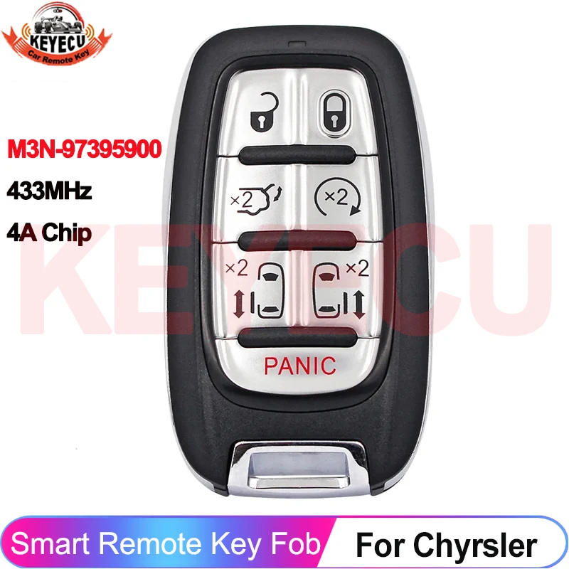 KEYECU M3N-97395900 para Chrysler Pacifica 2017 2018 2019 2020 Voyager 2021 2022 2023 433MHz 4A Chip Llave Remota para Auto 68217832AC