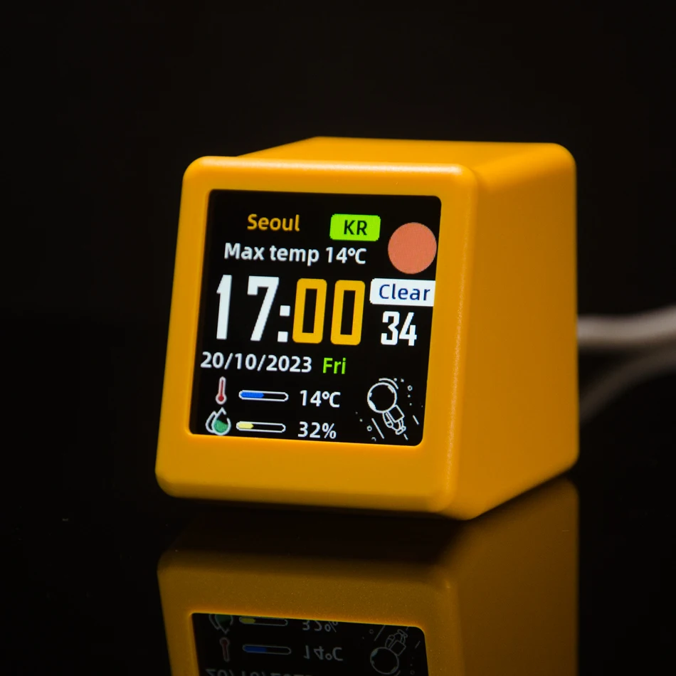 Reloj Inteligente GeekMagic Smalltv-Ultra para Escritorio o Mesita de Noche, con WiFi, Pronóstico del Tiempo, Álbum de Fotos y Animaciones GIF