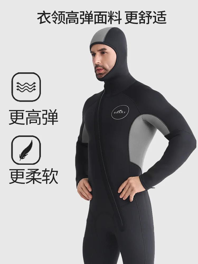 Trajes de neopreno de manga larga para hombre, de cuerpo completo traje de buceo, buceo, surf, natación, mantiene el calor en el agua, 5mm