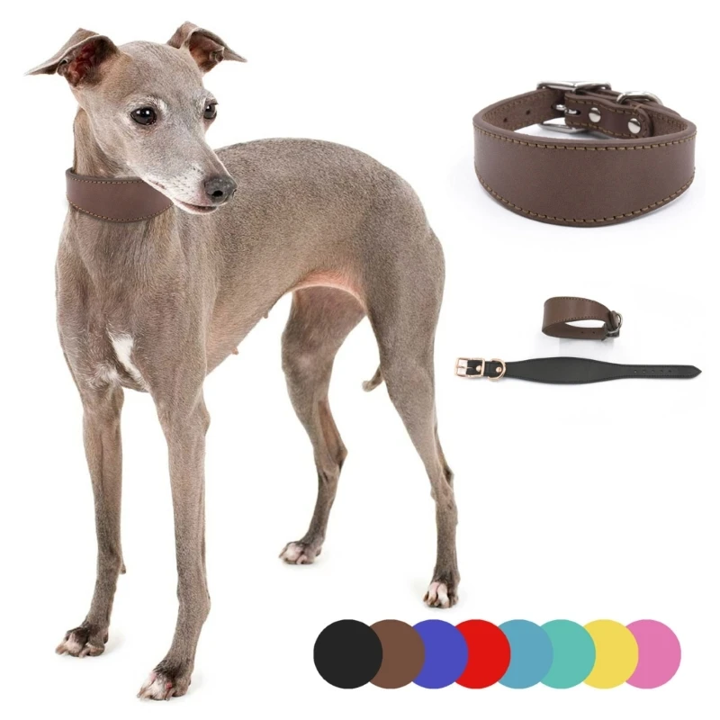 Collar de cuero para perros de raza grande, Collar acolchado suave para cachorros, suministros para mascotas, B03E