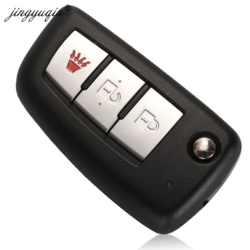 Jingyuqin 2/3 botones 433MHz 4A PCF7952E Flip llave remota para Nissan Qashqai J11 Pulsar C13 Juke F15 x-trail T32 Micra CWTWB1G767