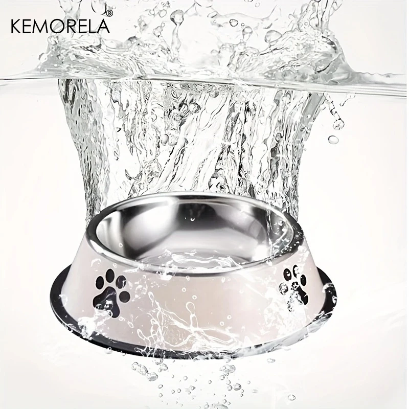 Cuenco de acero inoxidable para perros, contenedor de almacenamiento de alimentos, cuenco de comida para perros, botella de agua, plato alimentador para perros pequeños y grandes y gatos