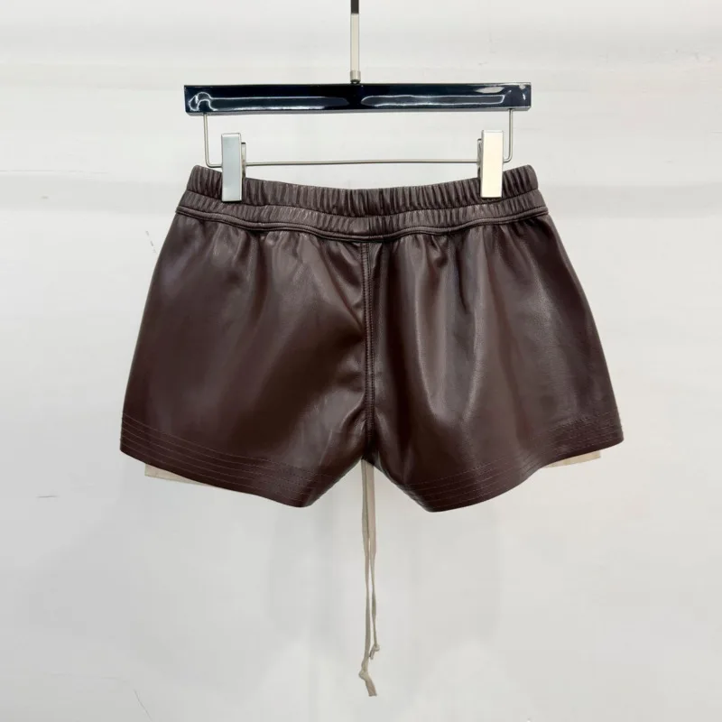 HKSH, pantalones cortos de cuero PU estilo Tide RO para mujer, ropa de calle, bolsillo de moda, cómodos, nuevos, versátiles, elegantes y oscuros, Capris Punk Y2K H2512