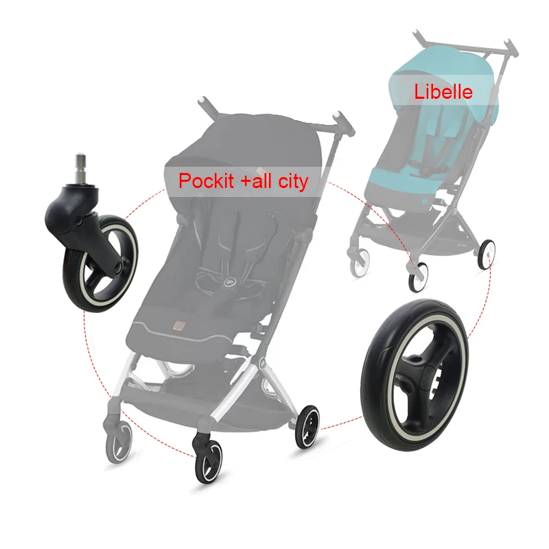 Rueda de cochecito para GB Pockit + All City Buggy Cybex Libelle, rueda delantera trasera o neumático de cochecito trasero, accesorios de repuesto para bebé DIY