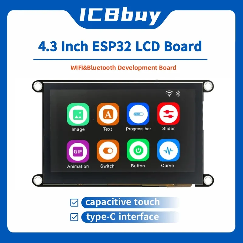 ESP32-S3 8M PSRAM 4M FLASH 4,3 pulgadas IPS táctil capacitivo 480*272 módulo de pantalla LCD con WIFI y Bluetooth