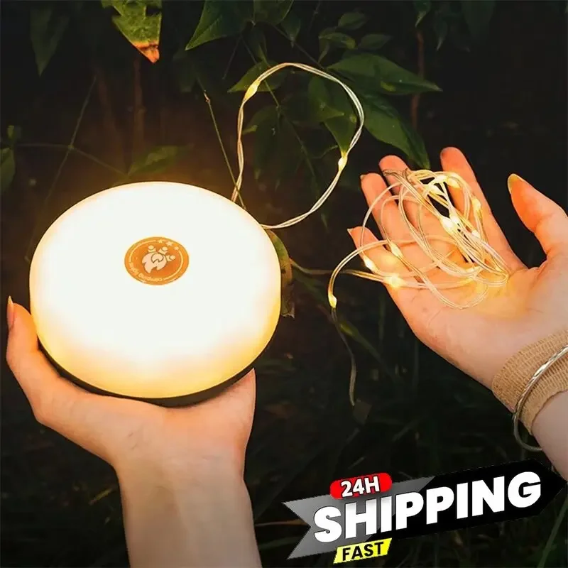 Lámpara LED de Camping de 10M de longitud, tira de atmósfera, cinturón de luz reciclable impermeable, lámpara de decoración de jardín al aire libre para tienda de campaña y habitación