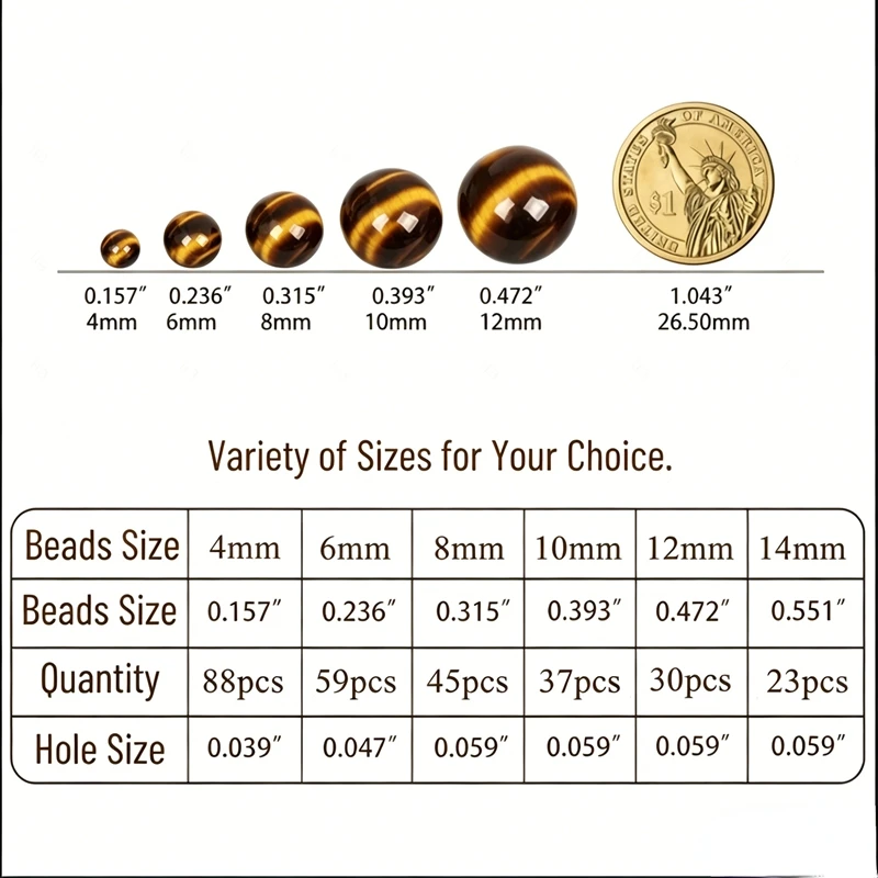 Cuentas de cristal de citrino natural para hacer joyas, cuentas redondas de piedras preciosas para pulsera, collar, cuentas perforadas de 15''