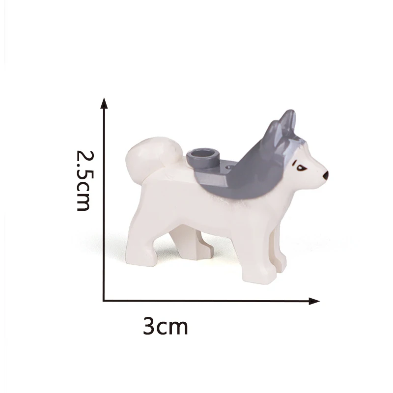 Bloques de Construcción Compatibles con Animales para Niños, MOC, Perro Policía de Pelo Dorado, Husky, Bulldog, Chihuahua, Ladrillos de Modelo, Juguetes DIY para Niños, 5 Piezas