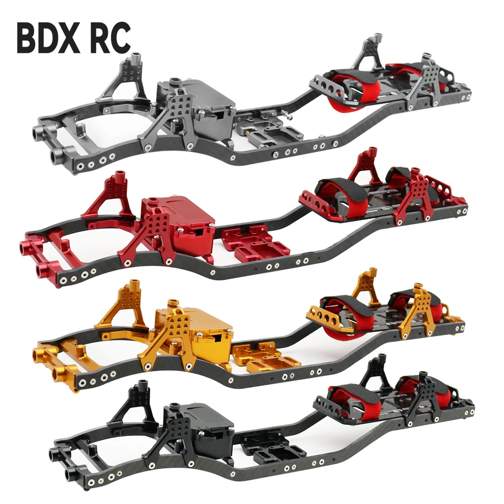1/10 RC Crawler viga de fibra de carbono 4MM CNC Metal chasis de coche marco cuerpo Kit piezas para Axial SCX10 II Rock todoterreno camión