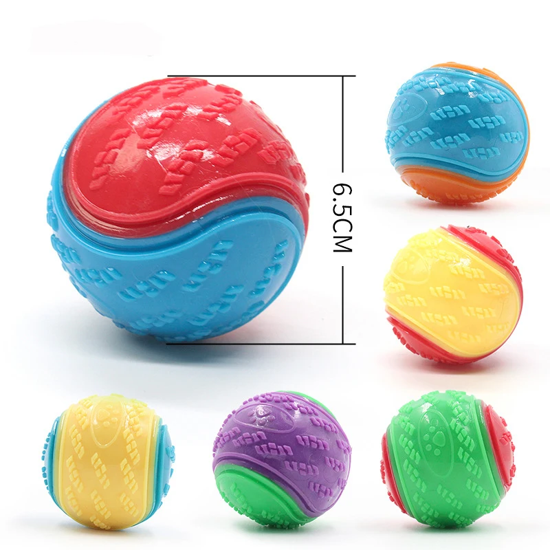 Pelota interactiva para perro, juguete suave de TPR para entrenamiento interactivo, Limpieza de dientes de Mascota, resistente a las mordeduras, Color aleatorio